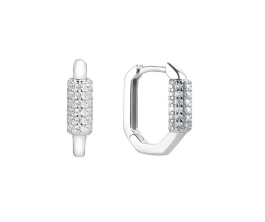Katy Rhinestone Earrings - Silver