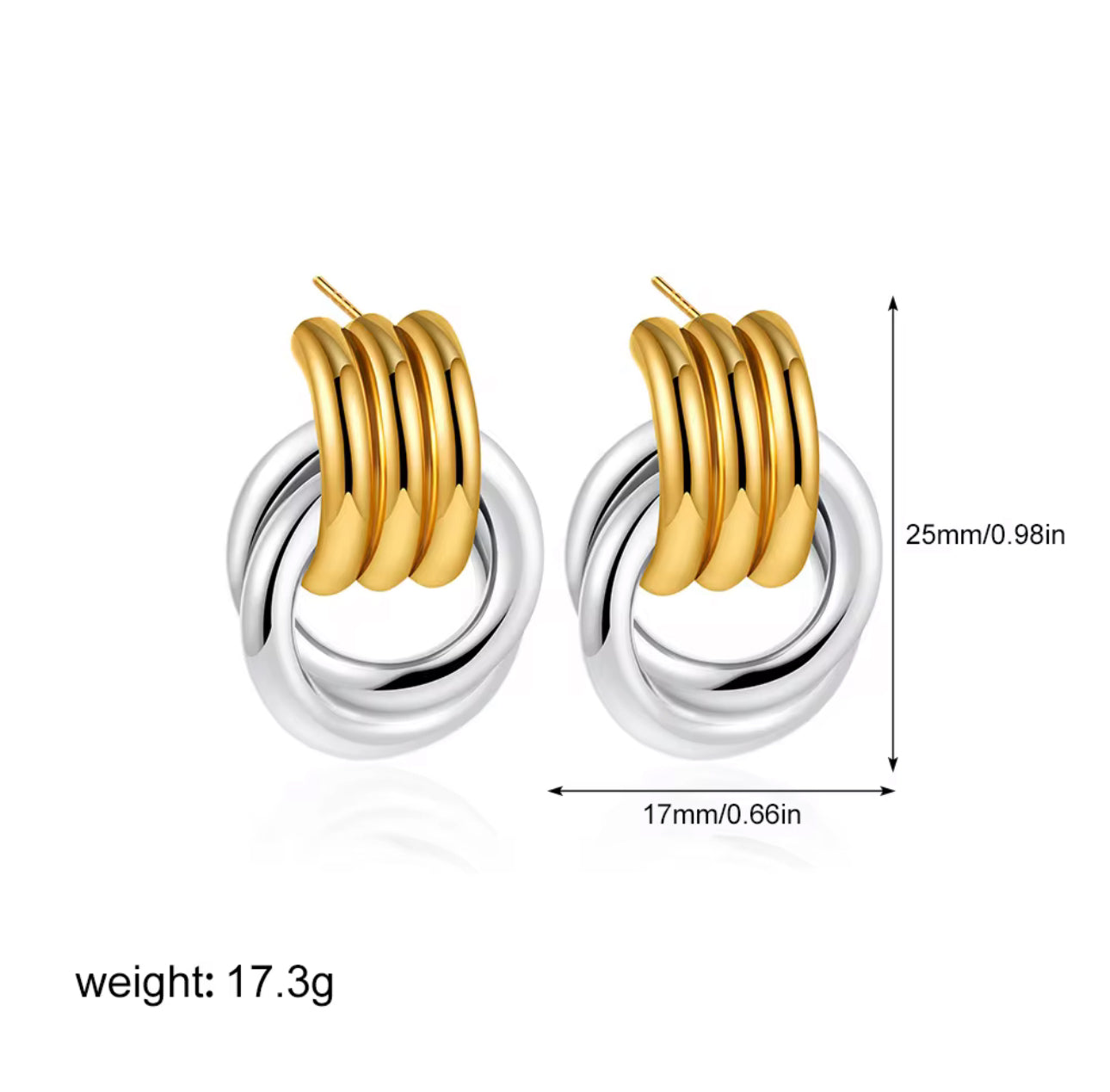 Knot Earrings - Two Toned
