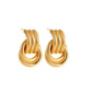 Textured Knot Earrings - Gold