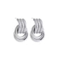Textured Knot Earrings - Silver