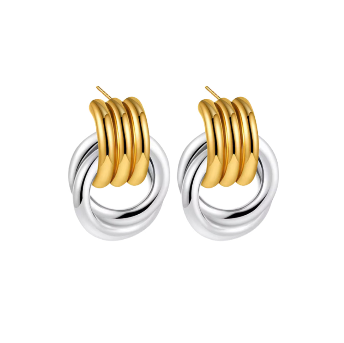 Knot Earrings - Two Toned