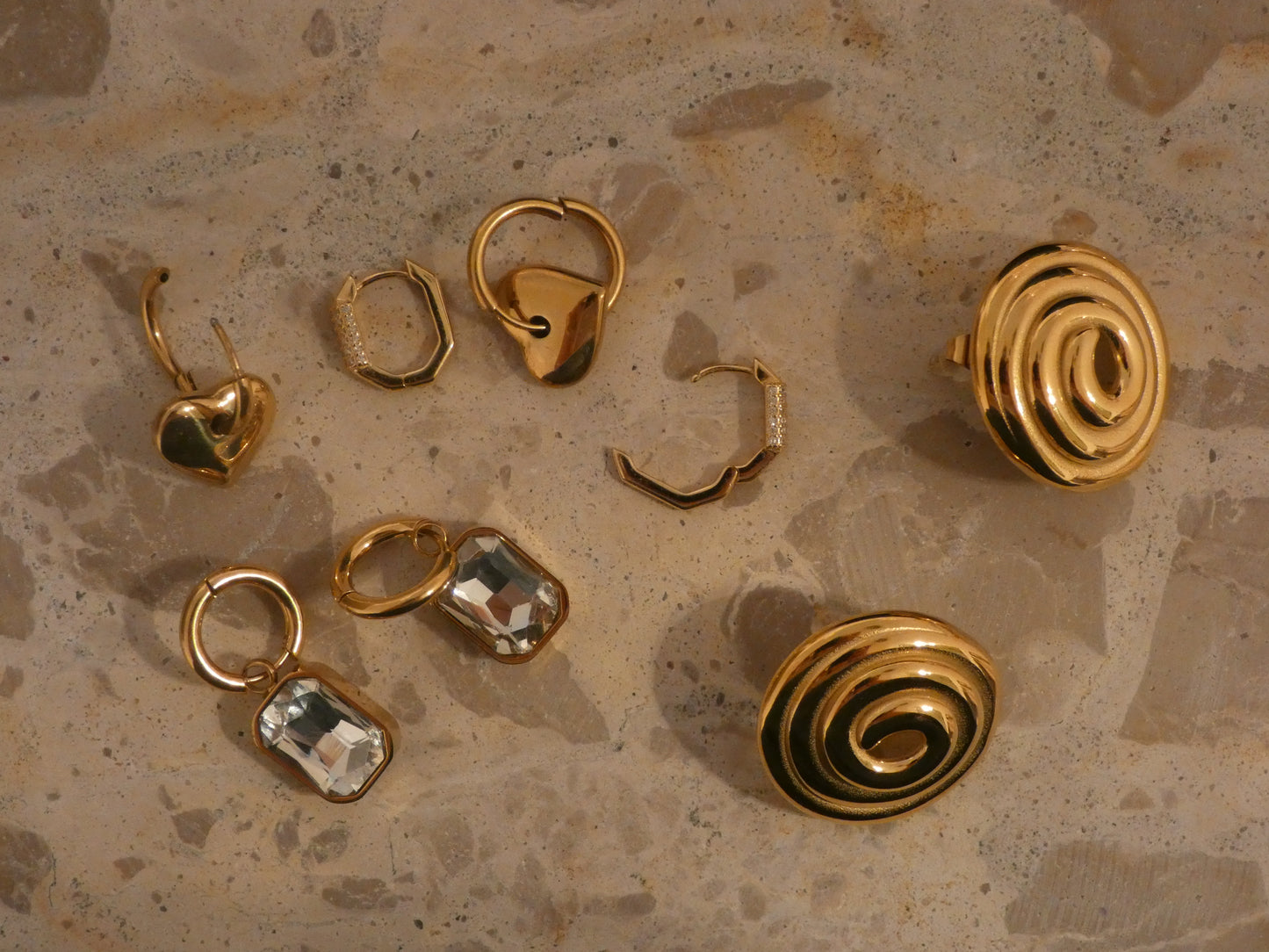 Katy Rhinestone Earrings - Gold