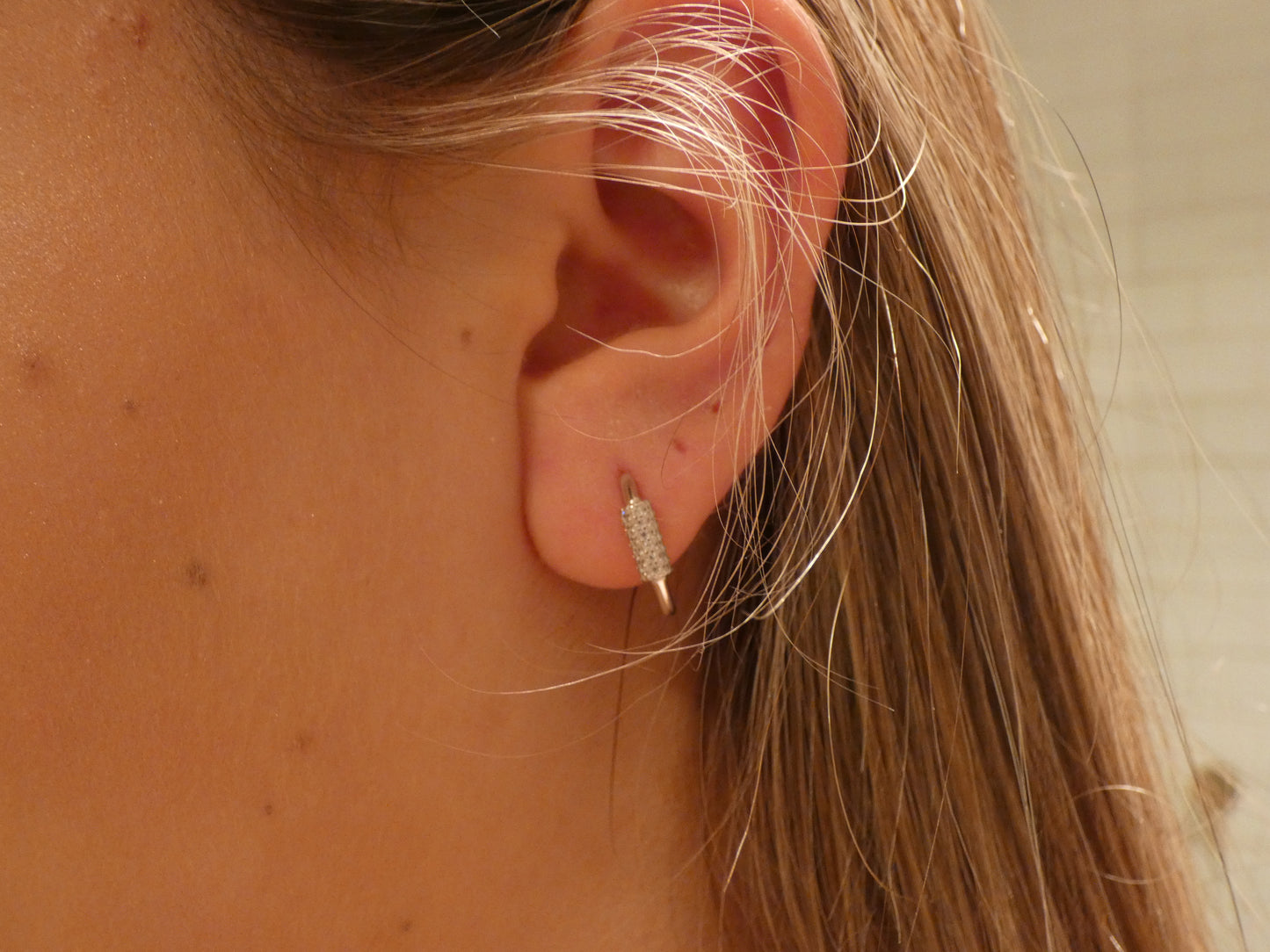 Katy Rhinestone Earrings - Silver
