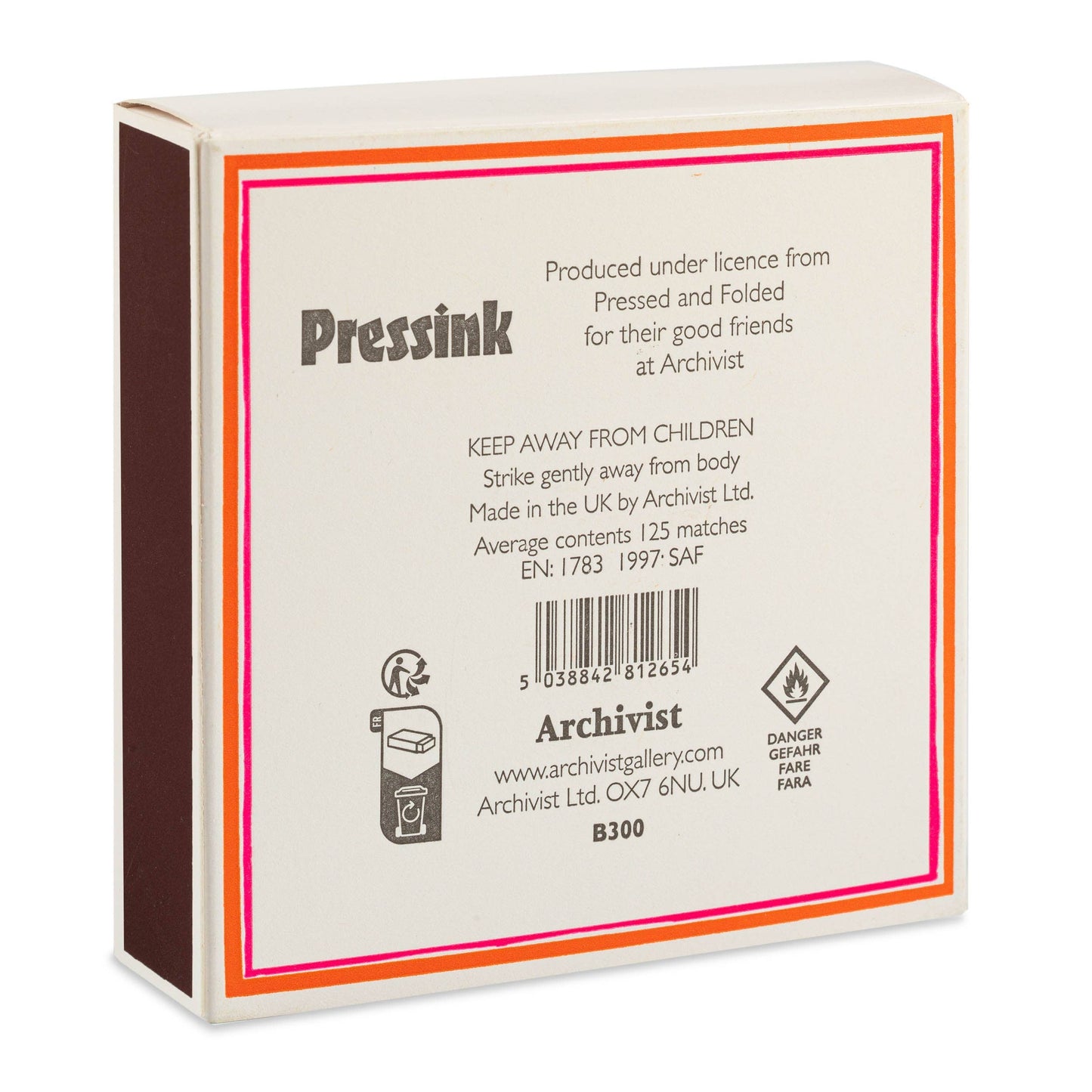Red Hot by Pressink| Square - Safety Matches